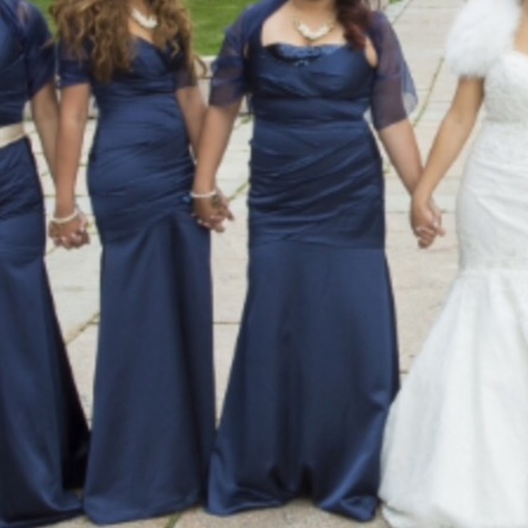David’s Bridal Navy Dress - Picture 3 of 5